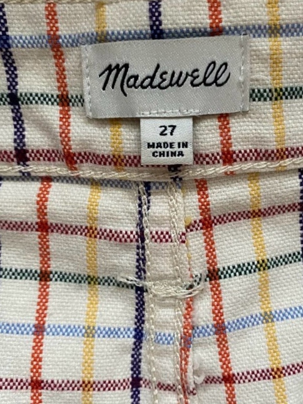 NWOT Madewell Emmett Wide Leg Crop Pants Plaid High Rise Size 27 - Picture 4 of 5